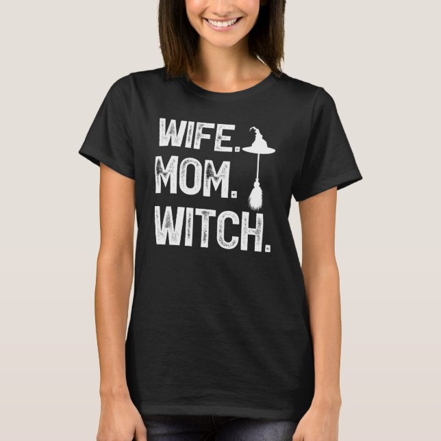 Camiseta Esposa Mamá Witch Halloween (Anverso)