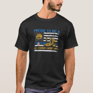 Camiseta Esposa Médica de Combate Orgullosa Veterana Milita