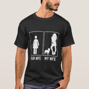 Camiseta Esposa Mi Esposa Bulldog Francés Divertido Frenchi