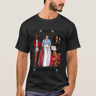 Camiseta Esposa Negra Afro Peruana Esposo Bandera de Perú