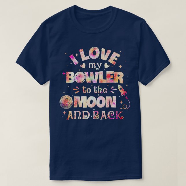 Camiseta Esposa Novia Me Encanta Mi Gracioso Bowler (Diseño del anverso)