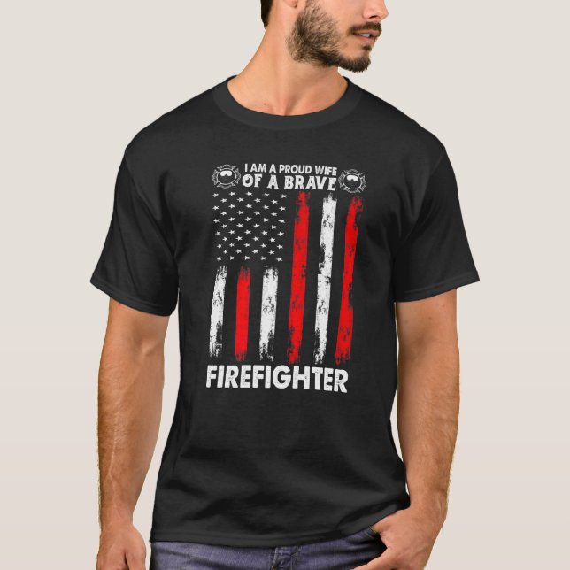 Camiseta Esposa orgullosa de un bombero   (Anverso)