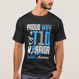 Camiseta Esposa orgullosa de un guerrero de la diabetes Mes