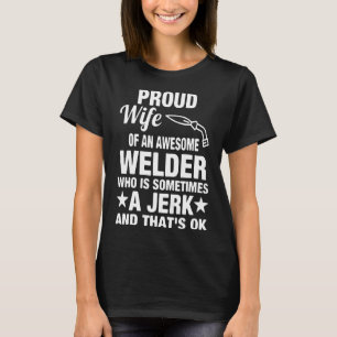 Camiseta Esposa Orgullosa De Un Soldador Impresionante Dive