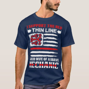 Camiseta Esposa Orgullosa De Un Valiente Mecánico De Camise
