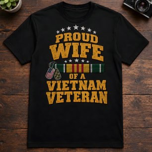 Camiseta Esposa Orgullosa De Un Veterano De Vietnam Cónyuge