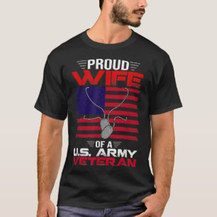 Camiseta Esposa Orgullosa De Un Veterano Del Ejército Estad