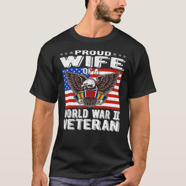 Camiseta  Esposa Orgullosa De Un Veterano Patriótico De La  (Anverso)