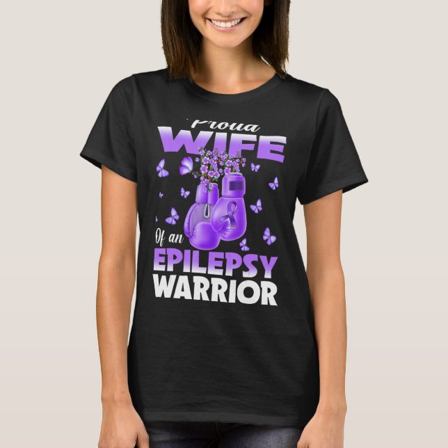 Camiseta Esposa Orgullosa De Una Epilepsia Guerrera Epileps (Anverso)
