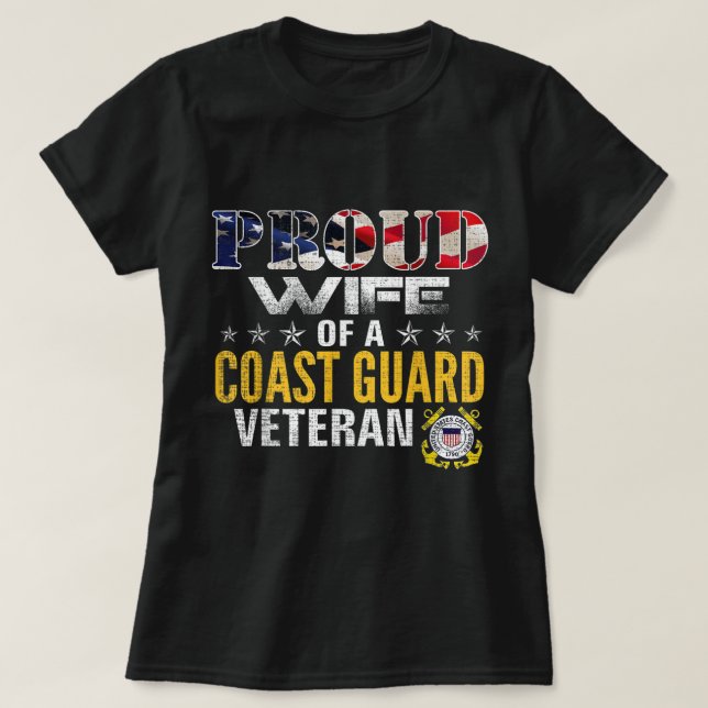 Camiseta Esposa Orgullosa De Una Veterana Bandera Estadouni (Diseño del anverso)