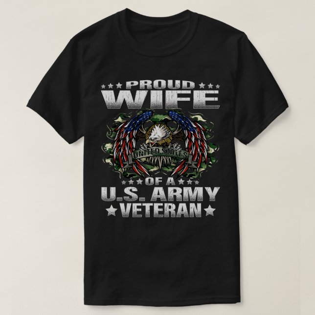 Camiseta Esposa Orgullosa De Una Veterana Veta Militar Espo (Diseño del anverso)