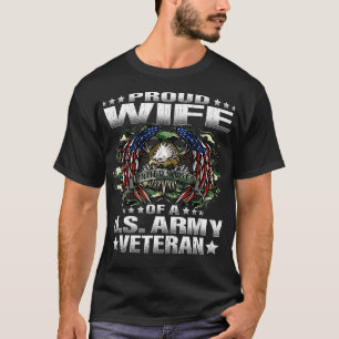 Camiseta Esposa Orgullosa De Una Veterana Veta Militar Espo