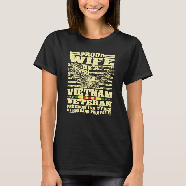Camiseta Esposa Orgullosa De Veterano Vietnamita - Libertad (Anverso)