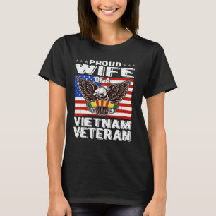 Camiseta Esposa Orgullosa De Vietnam Veterano Patriótico Mi