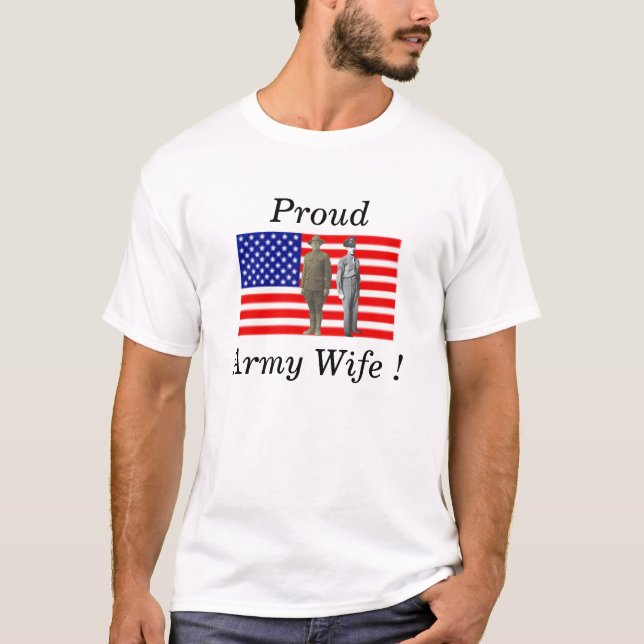 Camiseta Esposa orgullosa del ejército (Anverso)