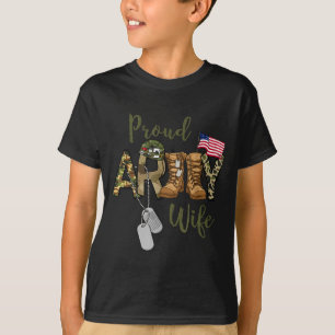 Camiseta Esposa orgullosa del ejército esposa militar con e