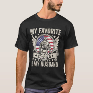 Camiseta Esposa Orgullosa Del Ejército Soldado Veterano Mar