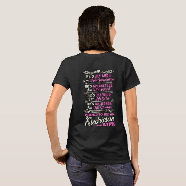 Camiseta Esposa orgullosa del electricista (Reverso completo)