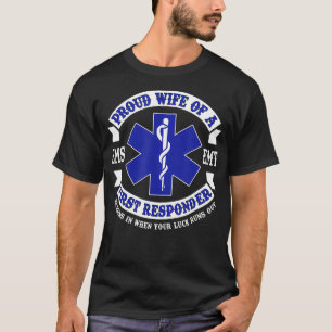 Camiseta Esposa Orgullosa Responder Primero EMS Novedad de