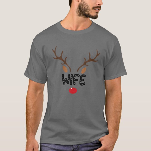 Camiseta Esposa Pareja Esposa Nuestra Primera Navidad Como  (Anverso)