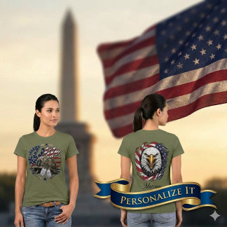 Camiseta Esposa Patriótica Personalizada del Ejército de EE