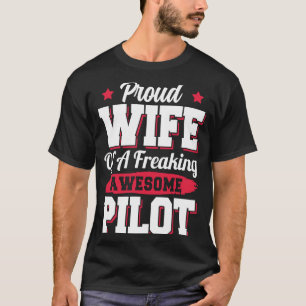 Camiseta Esposa piloto del instructor de vuelo de avión