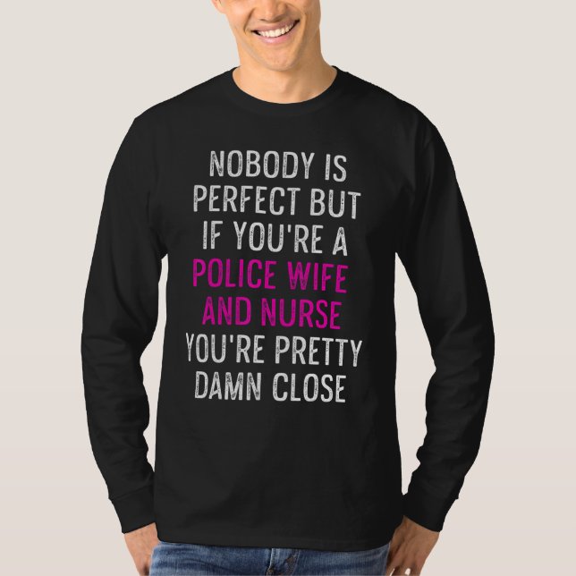 Camiseta Esposa Policial Enfermera Vida Rn Mamá 4 (Anverso)