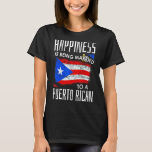 Camiseta Esposa puertorriqueña Felicidad casada con Puerto 