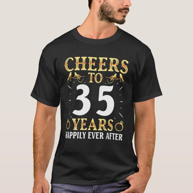Camiseta Esposa Que Bebe Saludos A 35 Años Felices E (Anverso)