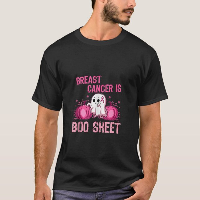 Camiseta Esposa rosa de Halloween Mujeres con cáncer de mam (Anverso)