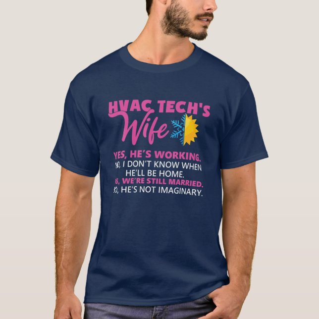 Camiseta Esposa técnica de HVAC Divertida técnica (Anverso)