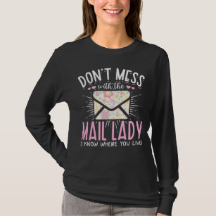 Camiseta Esposa trabajadora postal divertida mujer Mailman
