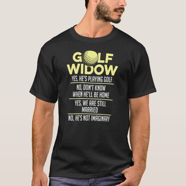 Camiseta Esposa viuda de golf aún casada con golfer Funny (Anverso)