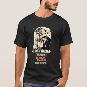 Camiseta Esposa y marido recién casada novia Fiancee Wif