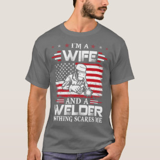 Camiseta Esposa Y Soldado Nada Me Asusta Orgulloso Soldado 