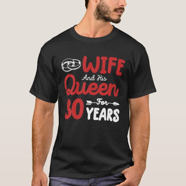 Camiseta Esposa Y Su Reina Aniversario Del 30° Boda Diverti (Anverso)