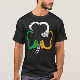 Camiseta Esposas de la bandera irlandesa Shamrock Police St