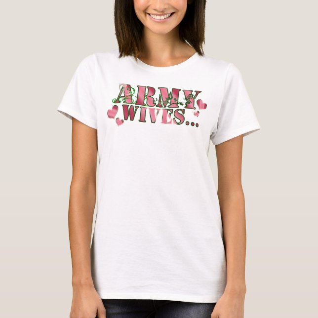 Camiseta Esposas del ejército - modificadas para requisitos (Anverso)