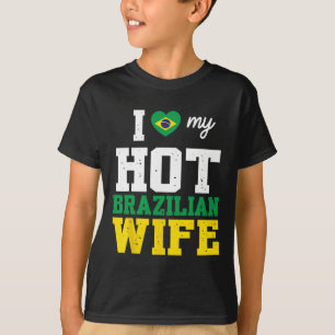 Camiseta Esposo amo a mi caliente esposa brasileña día de b