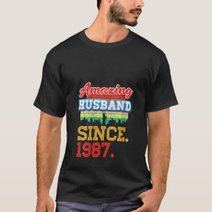 Camiseta Esposo asombroso de las mujeres desde 1987 34ª Bod