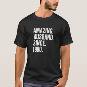 Camiseta Esposo asombroso de los hombres desde 1980 42º Bod