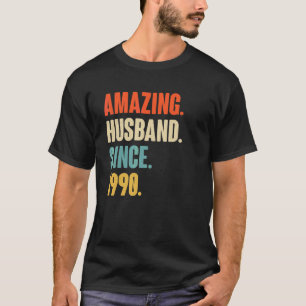 Camiseta Esposo Asombroso Vintage desde 1990 32 Boda Aniv