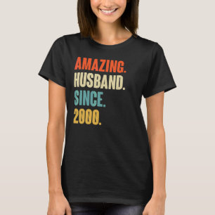 Camiseta Esposo asombroso vintage desde 2000 22 Boda Aniv