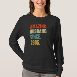 Camiseta Esposo asombroso vintage desde 2005 17 Boda Aniv