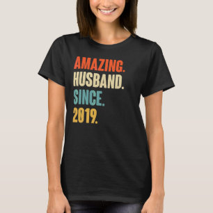 Camiseta Esposo asombroso vintage desde 2019 3 Anive Boda