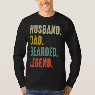 Camiseta Esposo Barbudo Papá Leyenda de la Barba Vintage