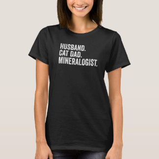 Camiseta Esposo de hombre papá de gato mineralogista geólog