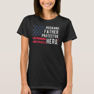 Camiseta Esposo de Hombre Papá Protector Héroe Día del Padr