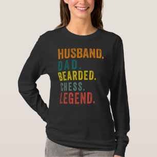 Camiseta Esposo de hombres papá Leyenda de ajedrez con barb