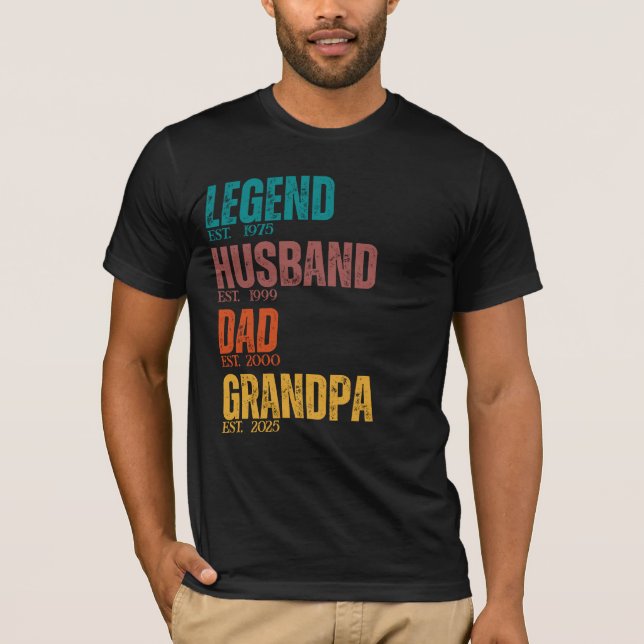 Camiseta Esposo de la leyenda Papá Abuelo Personalizado Est (Anverso)